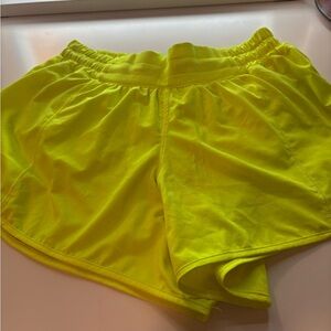 Women's Neon Yellow Shorts 4in